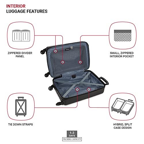 SwissGear 8018 Hardside Expandable Luggage with Spinner Wheels, Black, Carry-On 20-Inch - Image 4