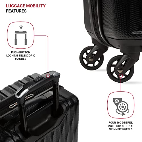SwissGear 8018 Hardside Expandable Luggage with Spinner Wheels, Black, Carry-On 20-Inch - Image 2