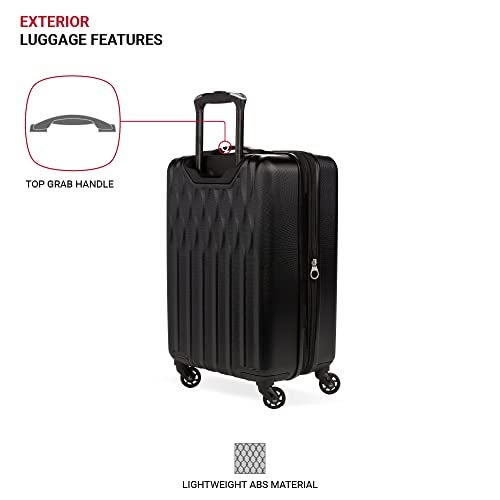 SwissGear 8018 Hardside Expandable Luggage with Spinner Wheels, Black, Carry-On 20-Inch - Image 3