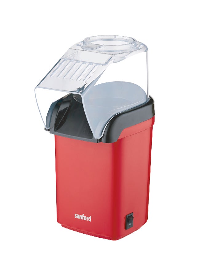 Sanford Popcorn Maker | Food Grade Aluminum Alloy, Oil-Free Popcorn, Hot Air Circulation Technology, 50-60gm Capacity 0.6 kg 1200 W SF1377PM Red - Image 2