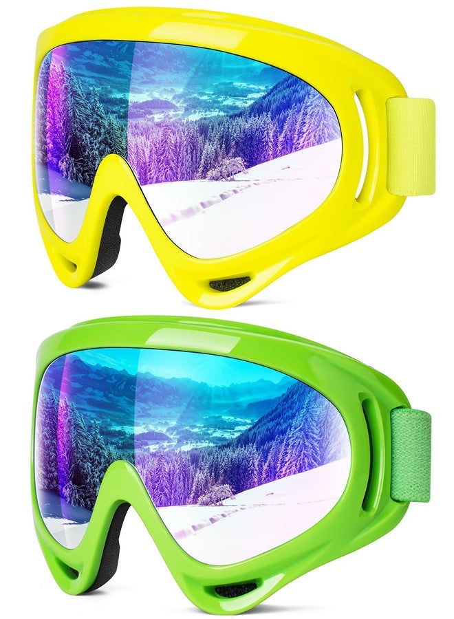 Braylin 2-Pack Snow Ski Goggles, Snowboard Goggles for Men, Women, Youth, Kids, Boys or Girls, Snowmobile Goggles - Image 1