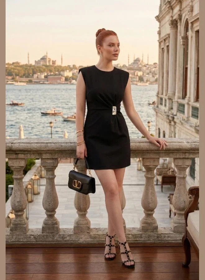 ليلا Lela Crew Neck Sleeveless Mini Dress Women's Dress 6525719