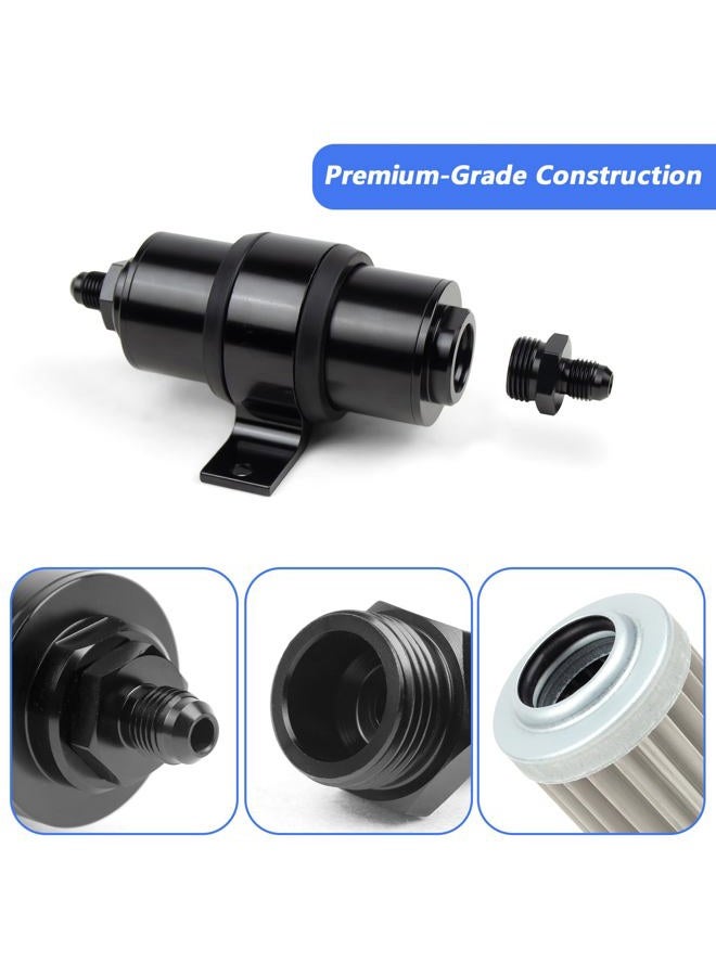 Medoon 10 Micron Inline Fuel Filter with 6AN 8AN 10AN Adapter(6pcs), Barb 1/2", 3/8", 5/16" Fitting Adapter (6pcs),Bracket Clamp 50MM Universal, 10 Micron Filter Element Replacement - Image 4