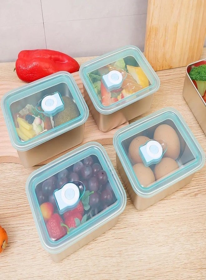 Touchcart Stainless Steel Snack Container with Leak-Proof Lid, Small Metal Lunch & Food Storage Box for Kids Adults, Reusable Rust-Resistant Tiffin for School Office Camping Picnic (Pack of 4) - Image 1