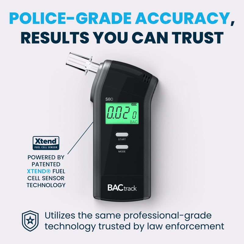 BACtrack جهاز BACtrack S80 لاختبار التنفس | دقة احترافية | معتمد من DOT و NHTSA | مصرح به من FDA 510(k) | جهاز محمول لاختبار الكحول في التنفس للاستخدام الشخصي والمهني - Image 2
