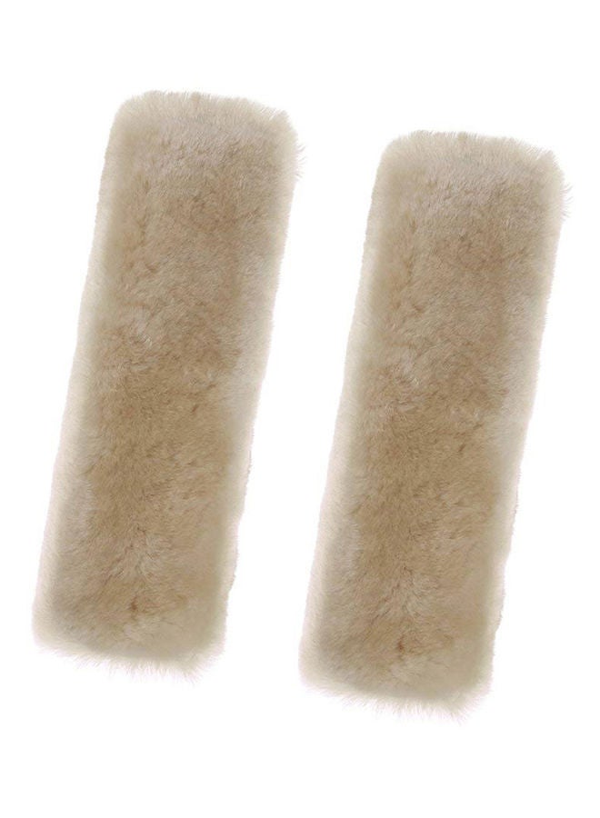 نيبمينينت قطعتان غطاء حزام أمان مقعد السيارة مصنوع من الفرو بلون بيج - Image 1