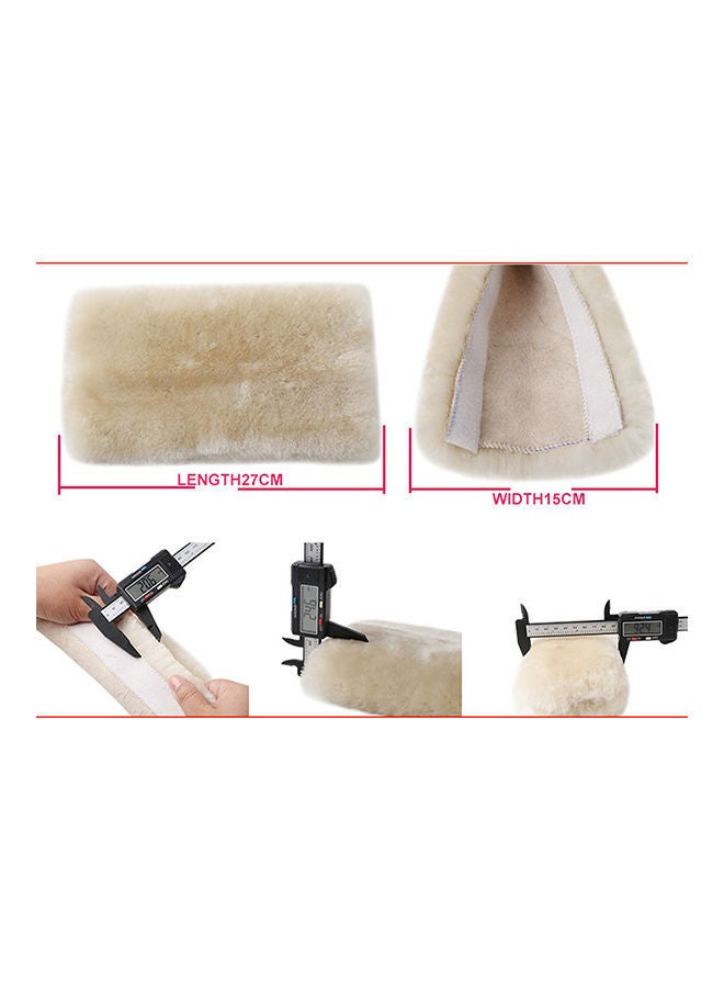 نيبمينينت قطعتان غطاء حزام أمان مقعد السيارة مصنوع من الفرو بلون بيج - Image 2