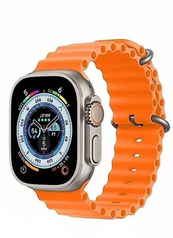 Generic - Ultra 2 Smartwatch With Bluetooth Calling, Heart Rate Monitoring, Step Count & Fast Charging Orange Strap - Image 1