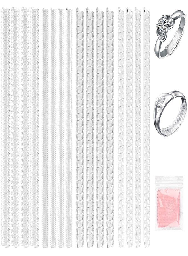 WEGOUP 16-Pack Ring Sizers for Loose Rings – Adjustable Clear Silicone Non-Slip Ring Resizer and Tightener Guard (4 Sizes) – Spiral Silicone Jewelry Fitter for Men & Women – Makes Rings Smaller - Image 1