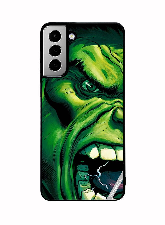 VR CREATIVE Protective Case Cover For Samsung Galaxy S21 FE 5G Hulk Face Design Multicolour - Image 1