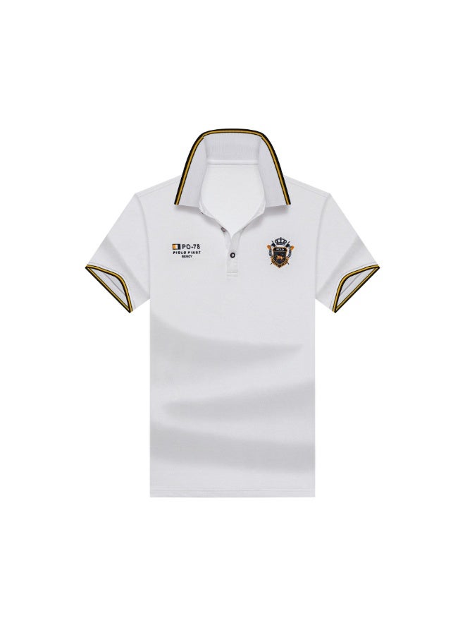 POLO Loose Short Sleeve Polo Shirt Men's Casual Summer Striped T-Shirt Youth Half Sleeve Fashionable Male Top - Image 1