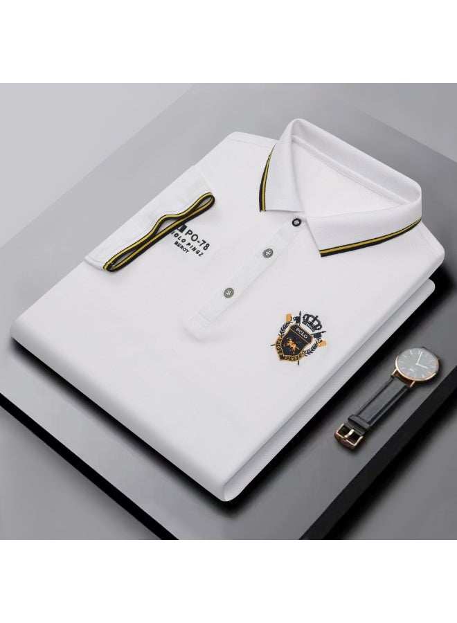 POLO Loose Short Sleeve Polo Shirt Men's Casual Summer Striped T-Shirt Youth Half Sleeve Fashionable Male Top - Image 2