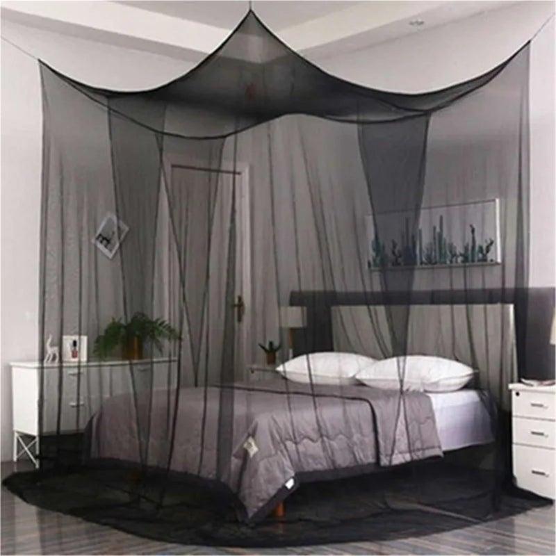 Grace White Square Canopy Bed Curtains Mosquito Net for Single Bed - Image 4
