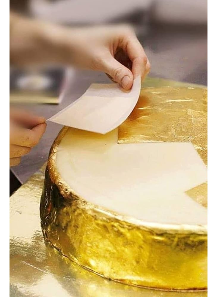 ASK VARK WALA 24K Genuine Gold Leaf Sheets 10Pcs 21 x 21 Inches Gold Leaves for Cake Decorating Baking Cooking Art DIY Projects Gilding Crafting Makeup Home Small 10  - Image 4