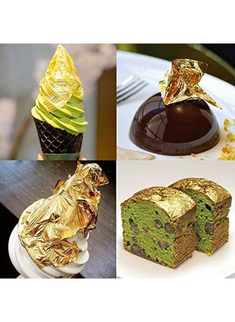 ASK VARK WALA 24K Genuine Gold Leaf Sheets 10Pcs 21 x 21 Inches Gold Leaves for Cake Decorating Baking Cooking Art DIY Projects Gilding Crafting Makeup Home Small 10  - Image 5
