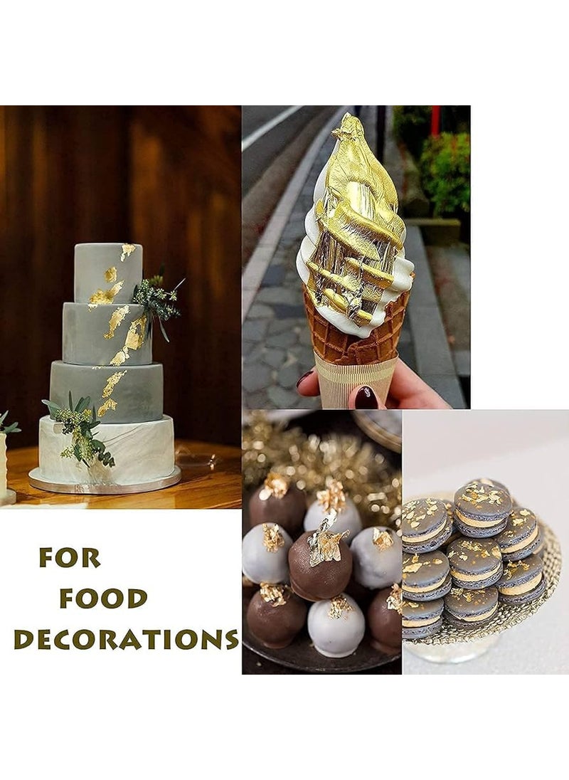 ASK VARK WALA 24K Genuine Gold Leaf Sheets 10Pcs 21 x 21 Inches Gold Leaves for Cake Decorating Baking Cooking Art DIY Projects Gilding Crafting Makeup Home Small 10  - Image 2