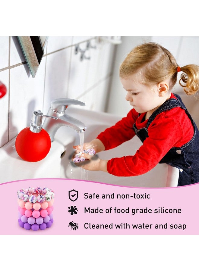 ASTARON 100 Pcs 15mm Silicone Beads for Keychain Making, Purple Pink Silicone Beads Bulk Round Beads for Bracelets Pens Crafts Jewelry Making - Image 3