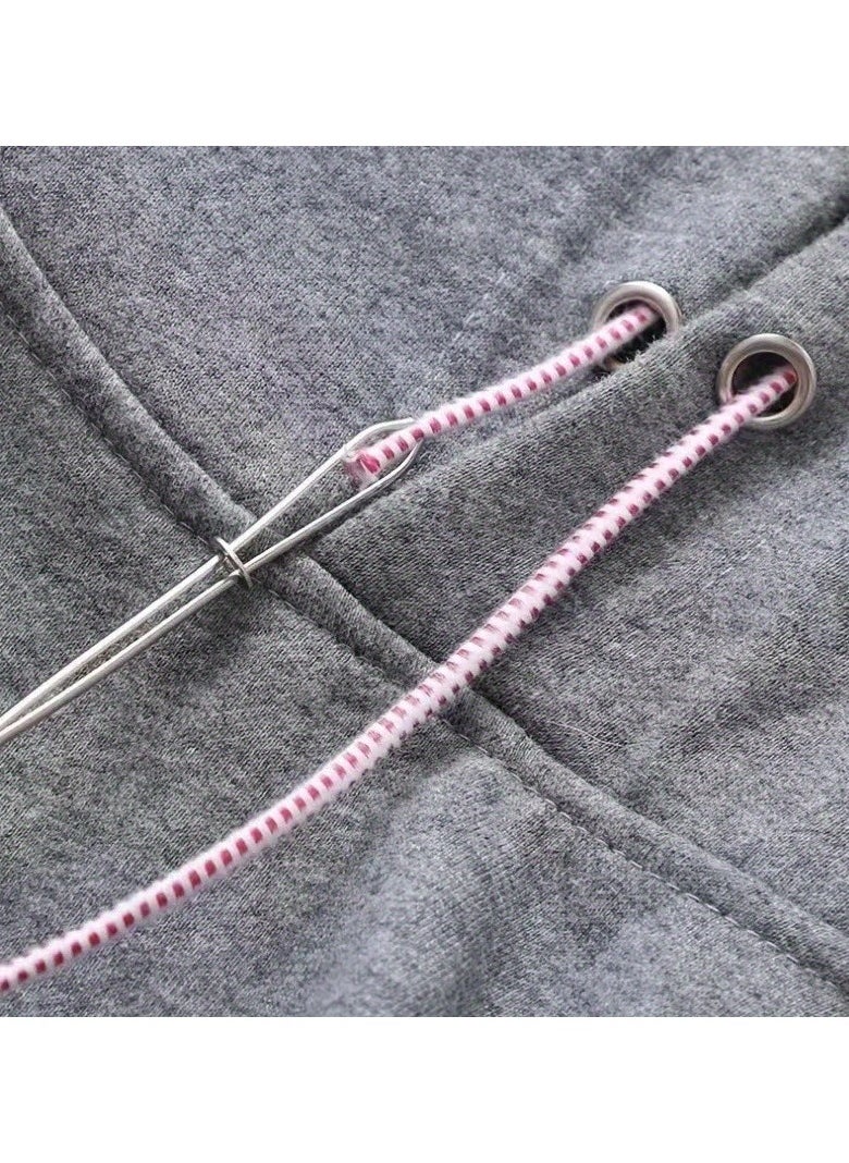 Generic - 6pcs Draw String Threader Tool Stainless Steel Elastic Threader Easy Needle Easy Pull Drawstring Replacement Craft Tools Short Metal Tweezers Clips Hoody Threader for Jacket Sweatpants - Image 1