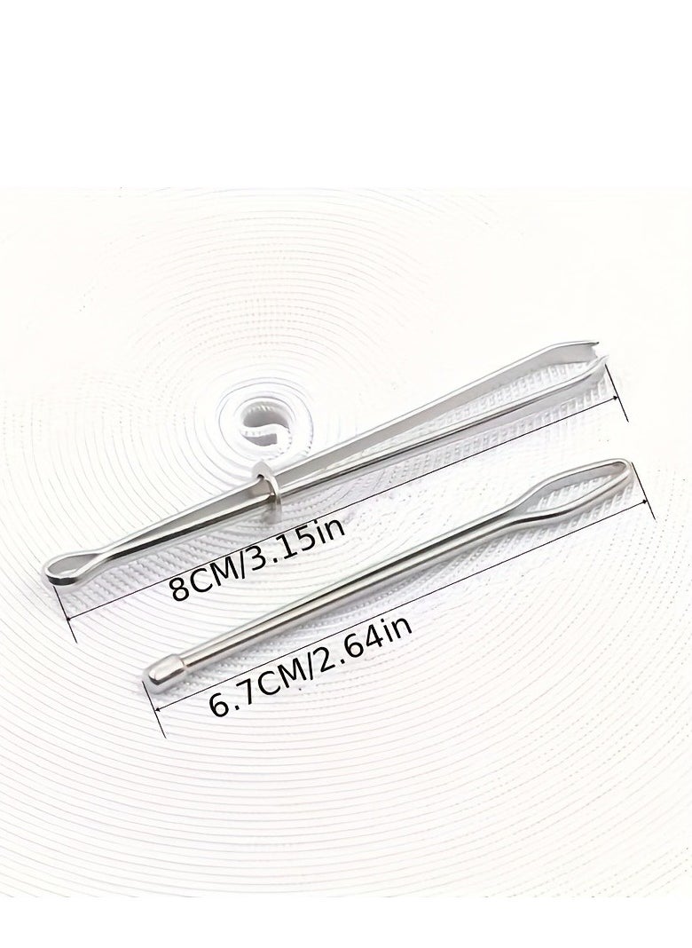 Generic - 6pcs Draw String Threader Tool Stainless Steel Elastic Threader Easy Needle Easy Pull Drawstring Replacement Craft Tools Short Metal Tweezers Clips Hoody Threader for Jacket Sweatpants - Image 1