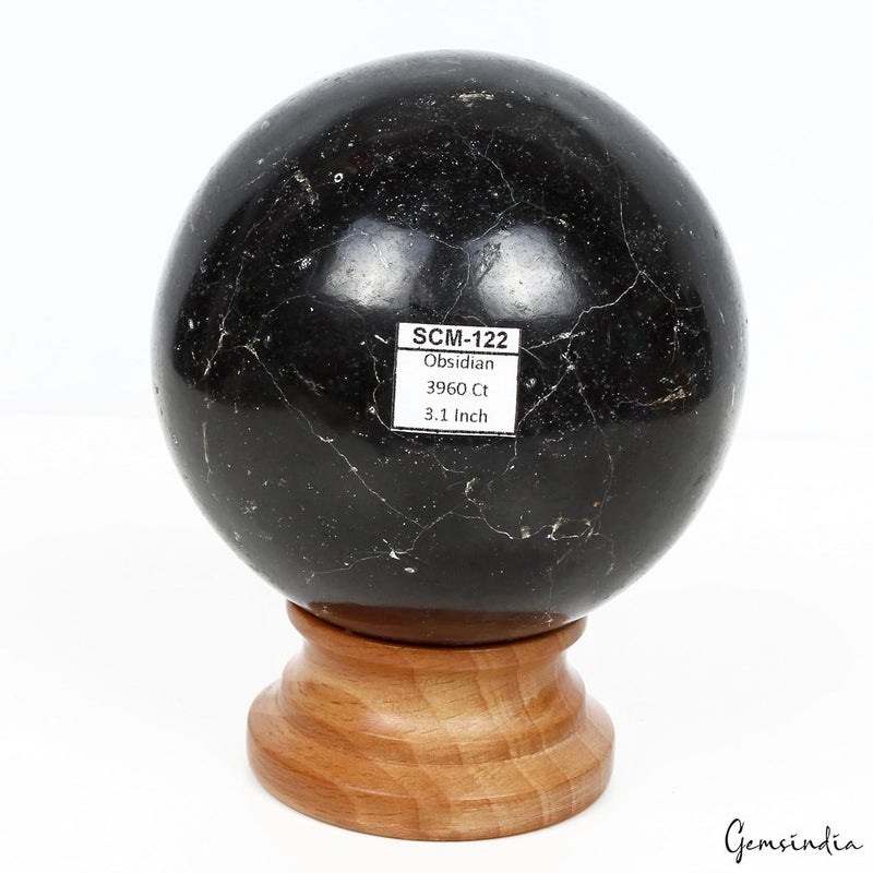 gemsindia 3960 Ct Natural Black Obsidian Crystal Healing BallSphere Mineral Gemstone31 - Image 2
