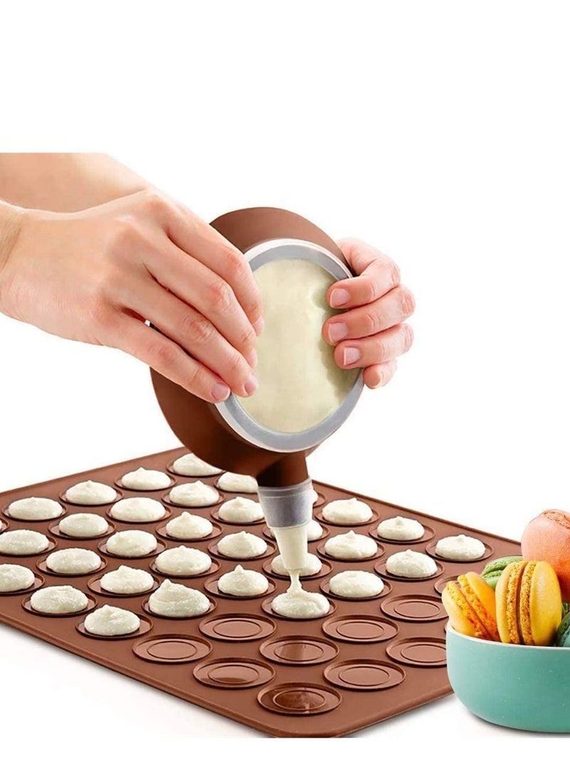 Y&D Silicone Macaroons Baking Mat 48 Moulds Non-Stick Macaroon 38 X 28 Cm Capacity Macarons And Decorating Flower Tools  - Image 1