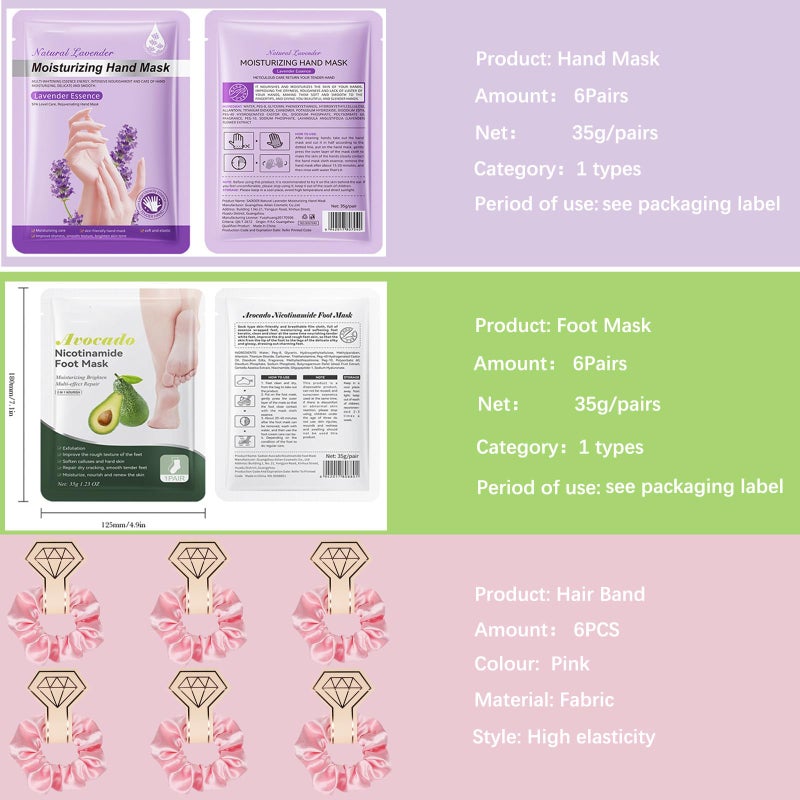 SIMSHOTUS Spa Party Supplies for Women, Spa Party Favors,Facial Masks,Hand and Foot Masks,Under Eye Patches,Hand Cream, Lip mask,Hairband,Organza Bags,Spa Day Kit,Birthday Mother's Day Sleepover Party Favors - Image 2