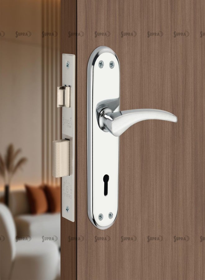 SUPRA Ultra Strong Mortise Door Lock Set for Main & Internal Door in Residential & Commercial Spaces I, Astra Glossy Chrome Plated Finish Handles, Double Security Lock with Both Side Key Operation - Image 1