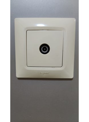 Legrand Salbei Beige (Cream) TV Socket With Pass-through End 10DB 767426 (Frame Included) 