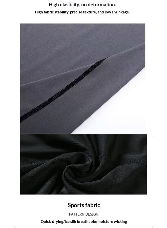 YUKE Men's Quick-Drying Athletic Shorts (1-pack) - Mid-rise Design, Anti-Friction Elasticity, Breathable Five-Point Leggings For Training, Running, and Track and Field; Breathable Sports Underwear ( Blue) - XL - Image 4