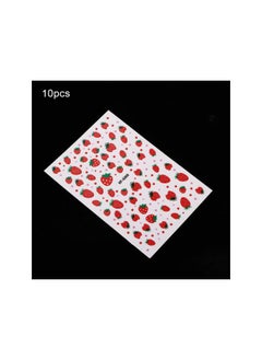 silvercnc 10Pcs Nail Art Stickers, DIY Nail Decals Strawberry Nail Polish Strips Nail Art Stickers and Decals Watermark Nails Design Manicure for Tips Decor Ins Style(#3)  - Image 2