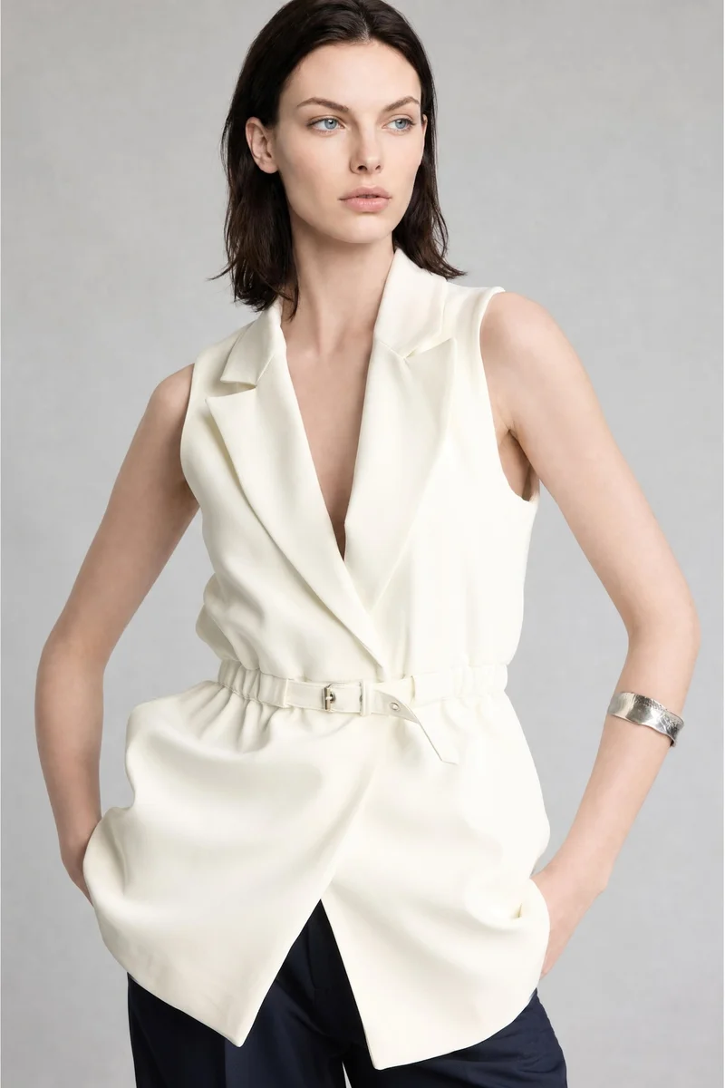Slim Fit Jacket Collar Vest