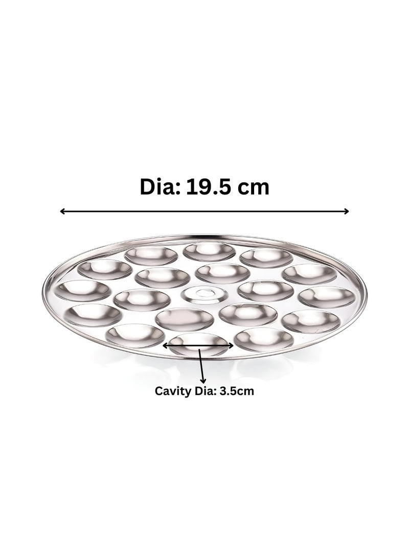 AadiVeer AadiVeer Stainless Steel Mini Idli Plates Idli Maker Set Of 2 Plates 36 Idlies Dia 195 cm  - Image 2