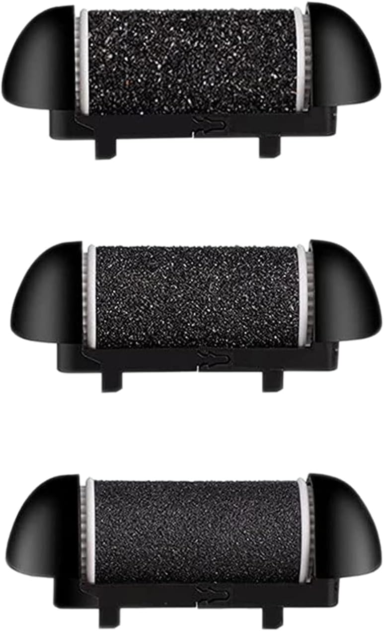 Extra Coarse 3 Refill Rollers for Electric Feet Callus Remover Replacement Heads Foot Care Pedicure Tools Pack 1 Coarse Regular Gentle Black