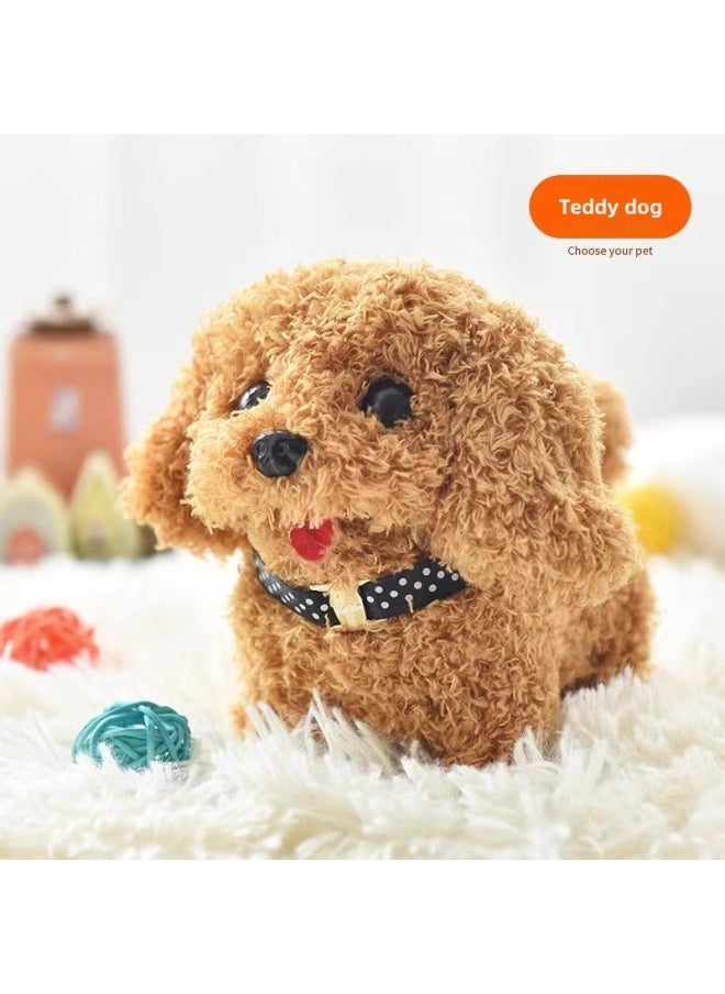 Children's Toy Dog Barking Baby Artificial Electric Plush Puppy Boy Cute Pet Digital Dog Girl-Color:Collar Teddy  - Image 3