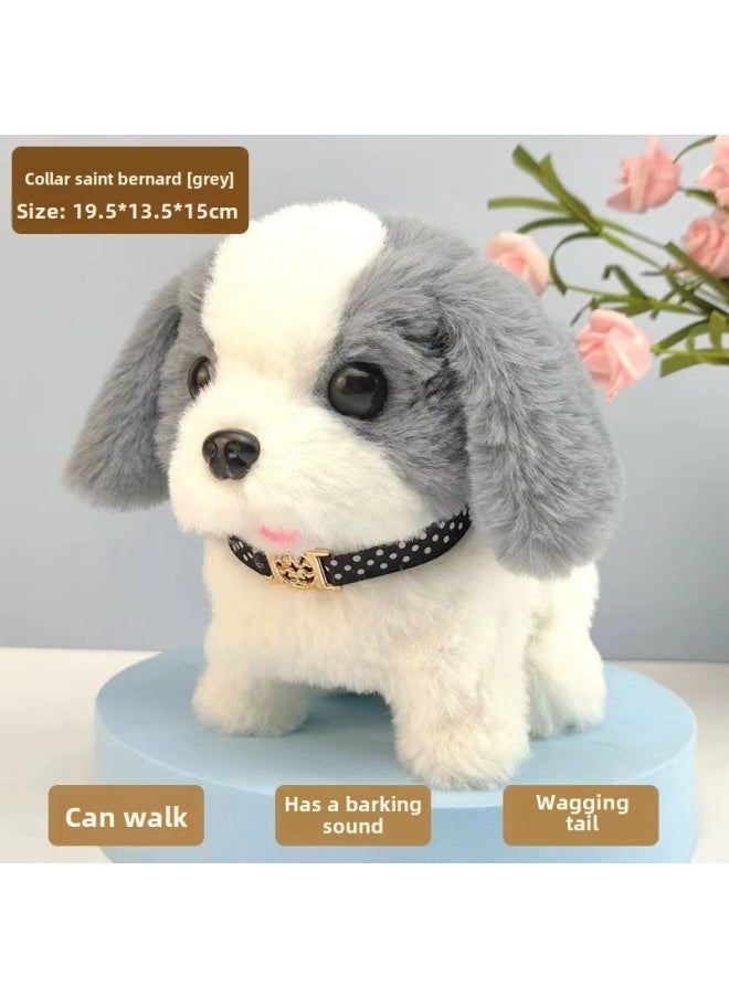 Children's Toy Dog Barking Baby Artificial Electric Plush Puppy Boy Cute Pet Digital Dog Girl-Color:Collar Teddy  - Image 5