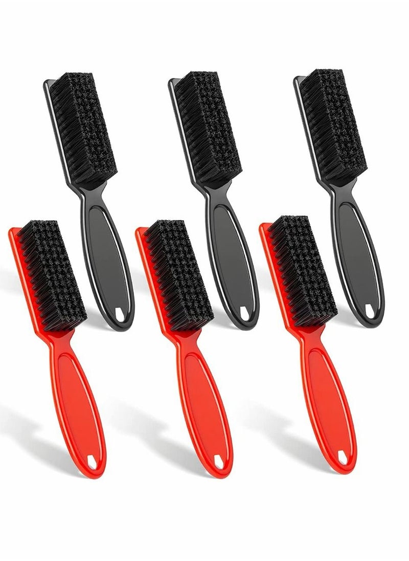 Y&D Barber Blade Cleaning Brush, 6 Pieces Clipper Nylon Brush Cleaner Styling Tool for Men, Nail Trimmer (Red, Black)  - Image 1