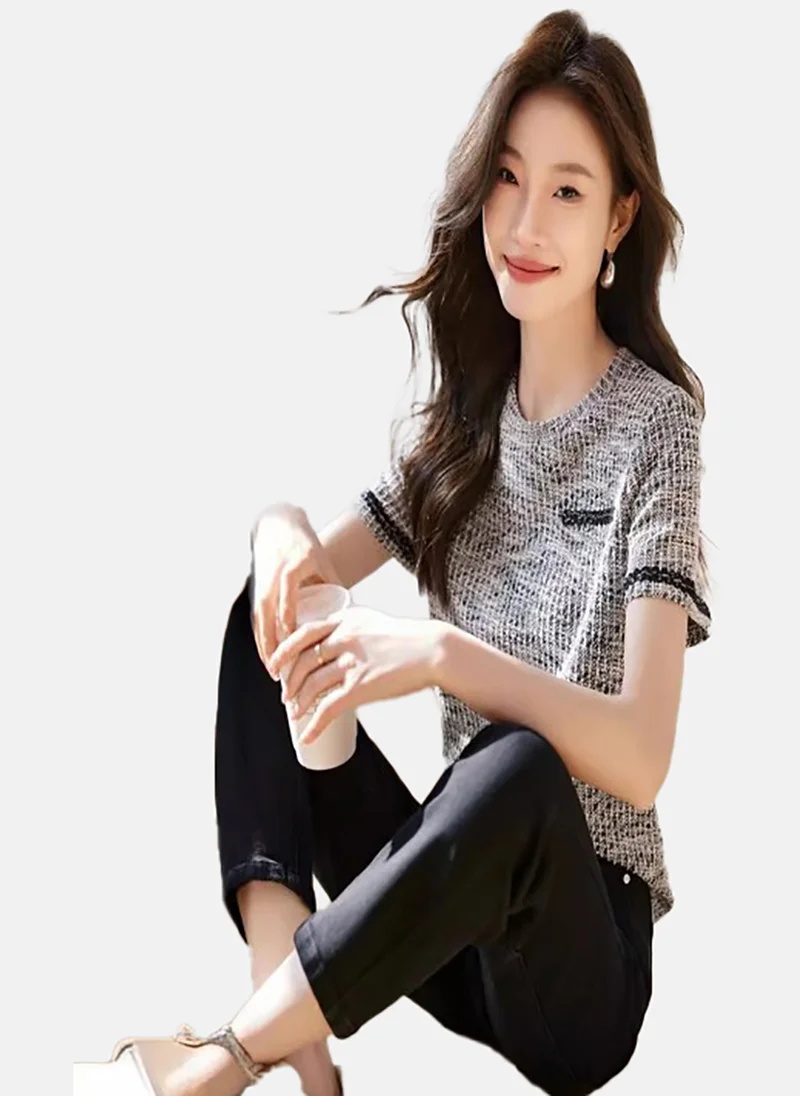 YUNIQEE Women Round Neck Short Sleeves Top