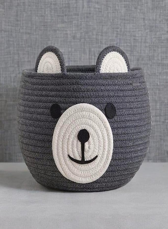 RUGSZONE rugszoon Laundry Basket, Nursery Organizers and Storage, Baby Hamper, Kids Basket, Toy Bin, Dog Cat Toy Baskets, Baby Gift Basket (12x10 Inch) (Beige) (Grey) - Image 1