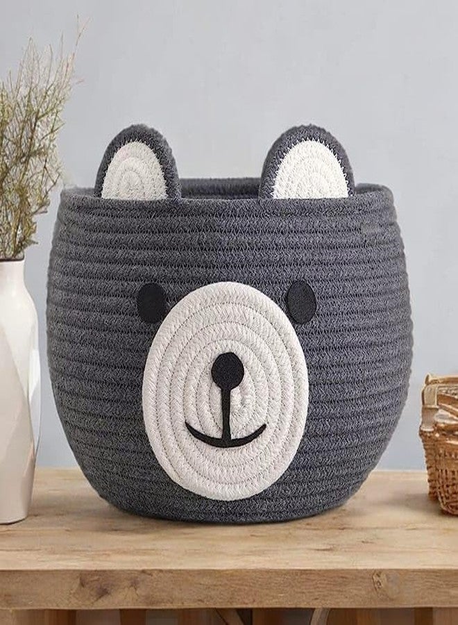 RUGSZONE rugszoon Laundry Basket, Nursery Organizers and Storage, Baby Hamper, Kids Basket, Toy Bin, Dog Cat Toy Baskets, Baby Gift Basket (12x10 Inch) (Beige) (Grey) - Image 2