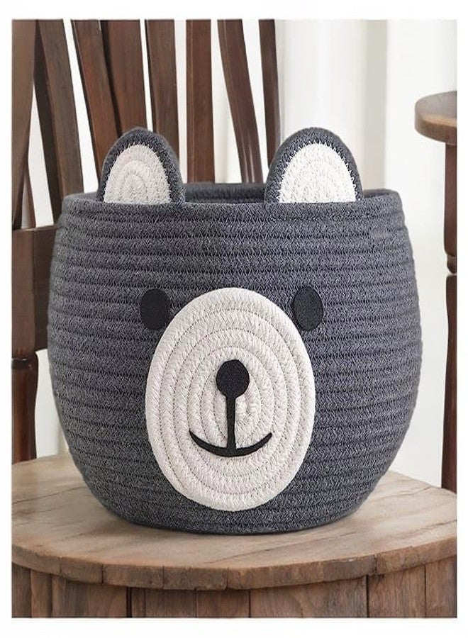 RUGSZONE rugszoon Laundry Basket, Nursery Organizers and Storage, Baby Hamper, Kids Basket, Toy Bin, Dog Cat Toy Baskets, Baby Gift Basket (12x10 Inch) (Beige) (Grey) - Image 3