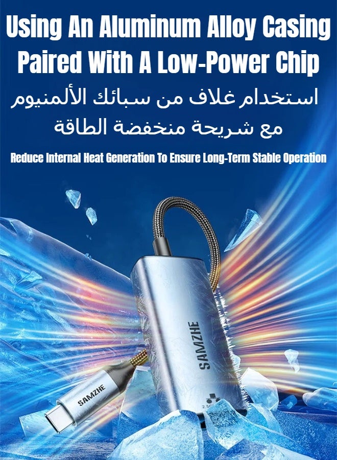 SAMZHE محول USB‑C إلى إيثرنت، موصل RJ45 بمنفذ Type‑C، سلك مضفور بسرعة 2.5 جيجابت، شبكة لان 2500 ميجابت في الثانية، متوافق مع الحواسيب المحمولة، ماك بوك، سيرفيس، آيباد برو، سويتش، PS5 - Image 3