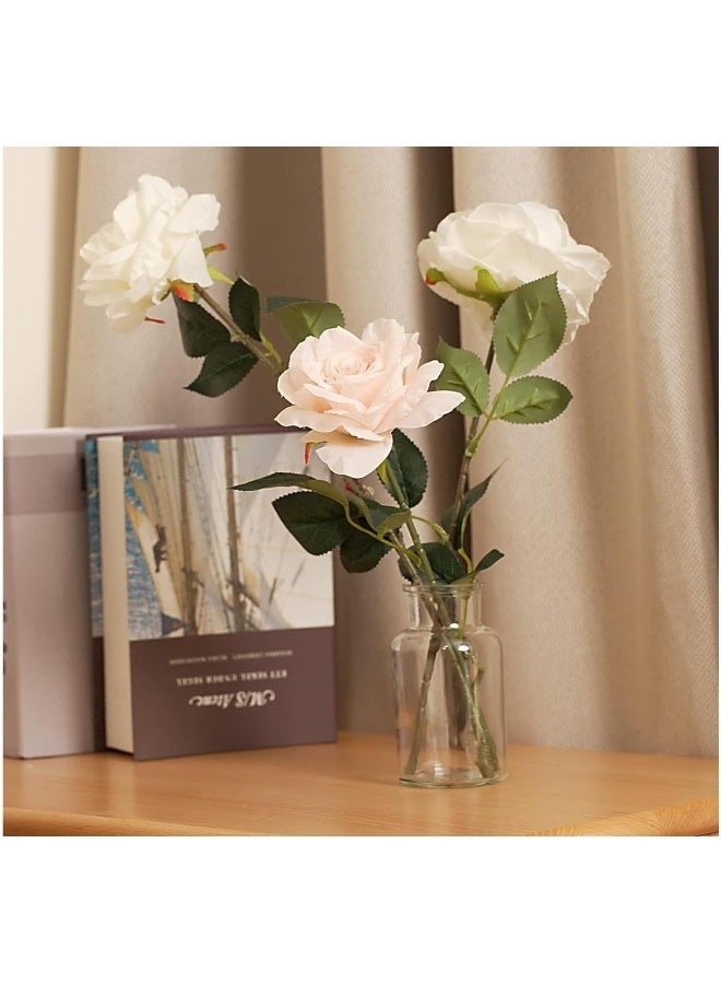 FUFU FUFU 6 Pack Living Vases Clear Glass Flower Vase Decorative Glass Bottles Small Vintage Flower Bottle Table Centerpiece Decoration for Home Wedding Party Event Office Modern Decor Clear (500ml) - Image 3