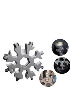 8 in 1 Snowflake Multi-Tool, Stainless Steel Snowflake Bottle Opener/Flat Phillips Screwdriver Set/Wrench, Bicycle Wrench (Stainless Steel)