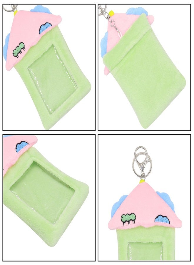 MOSSTYUS Cute Plush Postcard Sleeve with Keychain Girls ID Bus Card Cover Holder Protective Case Clip Badges Supplier,House1# - Image 5