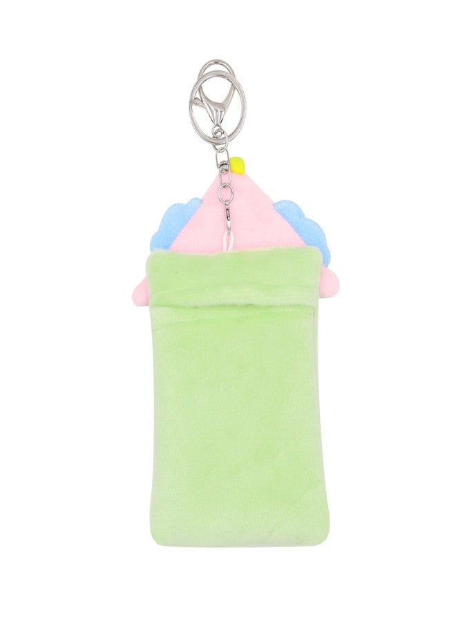 MOSSTYUS Cute Plush Postcard Sleeve with Keychain Girls ID Bus Card Cover Holder Protective Case Clip Badges Supplier,House1# - Image 3