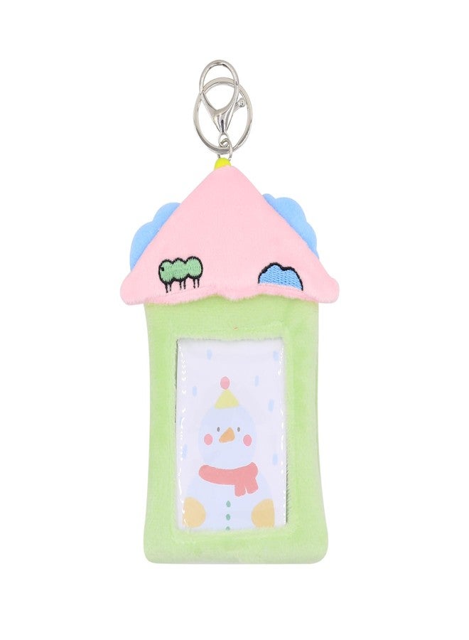 MOSSTYUS Cute Plush Postcard Sleeve with Keychain Girls ID Bus Card Cover Holder Protective Case Clip Badges Supplier,House1# - Image 2