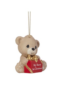 Precious Moments Precious Moments 211037 My Bear-y First Christmas Bisque Porcelain Ornament, White  - Image 2