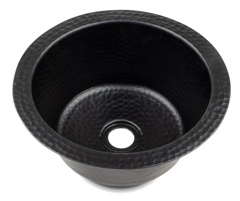 Monarch Abode 19196 Black Hand Hammered Essex Dual Mount Bar Prep Sink 12 inches