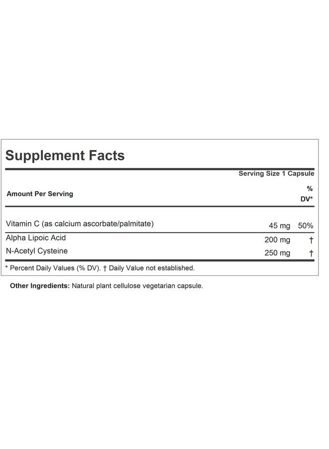 ANDREW LESSMAN Alpha Lipoic Acid with N-Acetyl-Cysteine 60 Capsules - Ultra-High Potency, Anti-Oxidant Support for Nervous System, Heart, Brain, Liver, Kidneys, Lungs, Energy. No Additives - Image 2