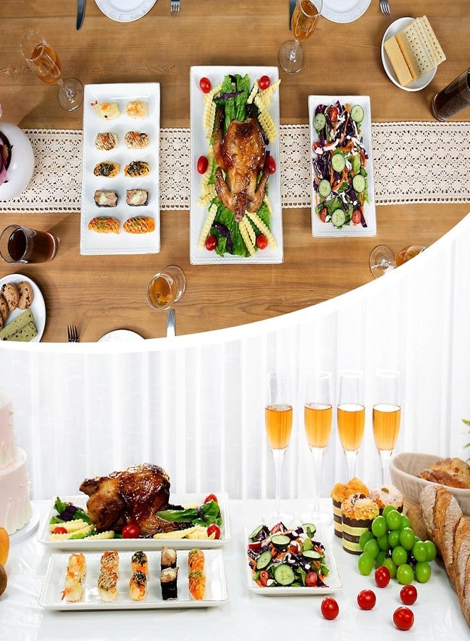 Kassel Ceramic Serving Platter Set | 14”/12”/10” Rectangular Serving Trays for Entertaining at Parties and Weddings | Oven Safe Large Serving Trays for Tacos, Steak, and Cake - Image 2